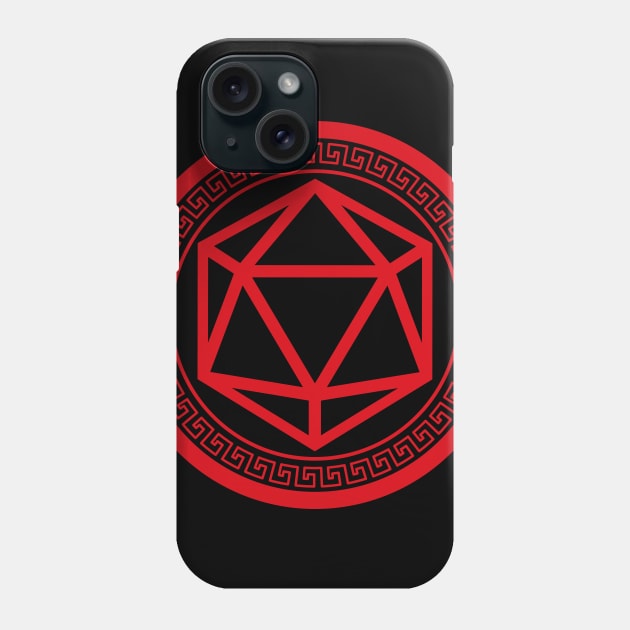 Polyhedral D20 Dice Chinese Symbol Phone Case by dungeonarmory