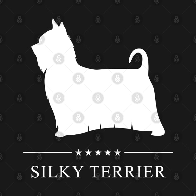 Silky Terrier Dog White Silhouette by millersye