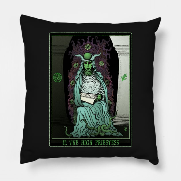 High Priestess of Cthulhu Pillow by azhmodai