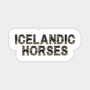 Icelandic Horse Knit Look Icelandic Jumper Black Yellow Magnet