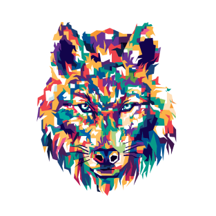 Colorful Wolf Fantasy Artsy Style T-Shirt