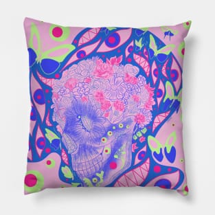 death calavera in butterfly hex pattern ecopop Pillow