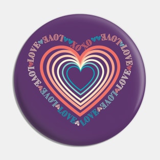 Love XOXO heart design Pin