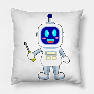 Robot Handyman Screwdriver Pillow