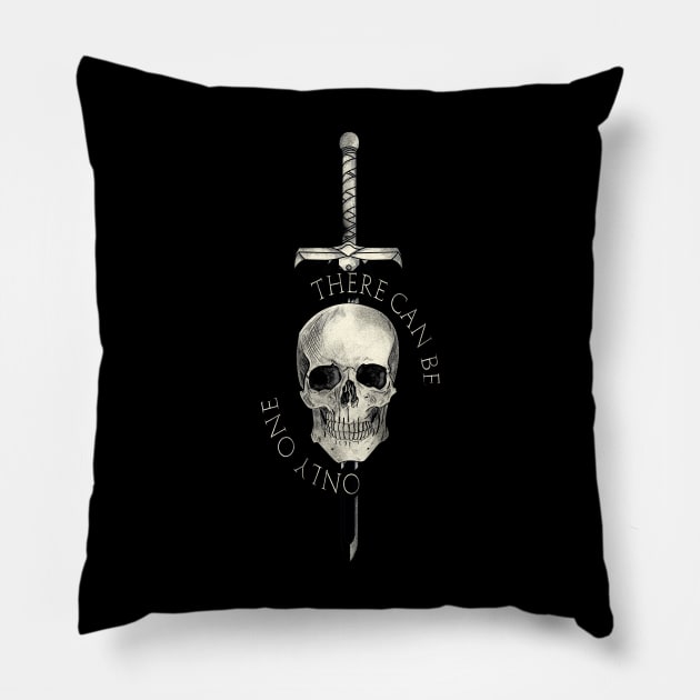 There can be only one - skull - highlander Pillow by wet_chicken_lip