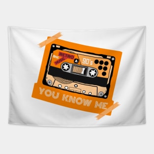 Orange Retro Cassette Poster T-Shirt Tapestry