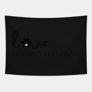 Dog Paw Print Design - Golden Retriever Tapestry