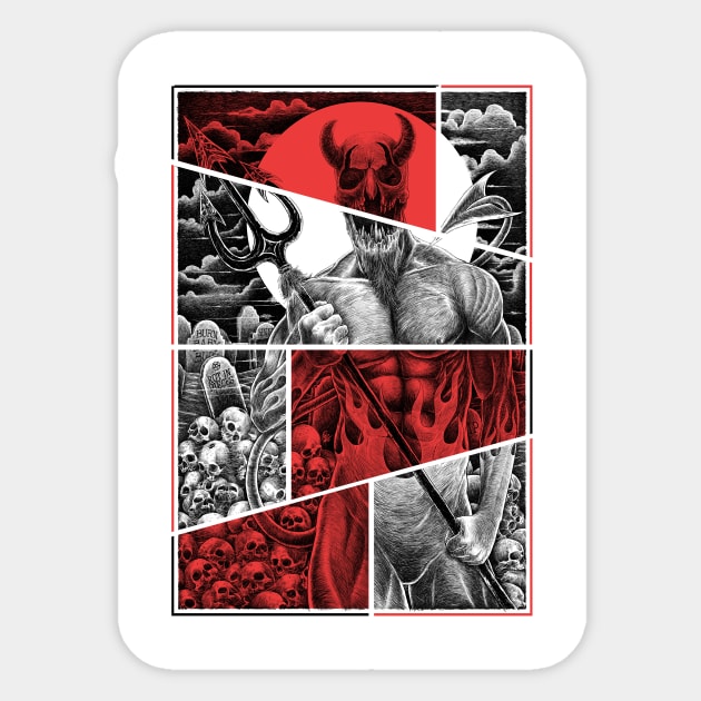 Satanic Abstract Devil - Satan - Sticker | TeePublic