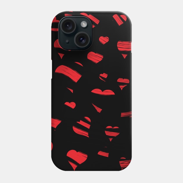 Cute Repeating Red Hearts Pattern Love Phone Case by Marvinor