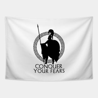 Conquer Your Fears - Spartan Warrior Code Tapestry