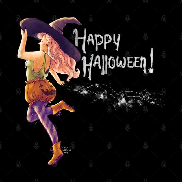 Happy Halloween Witch by SarahWrightArt