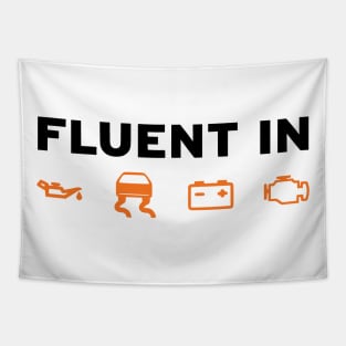 Fluent in car stuff Tapestry