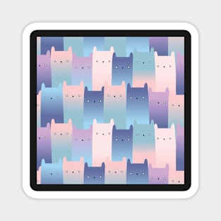 Pastel Colorful Cats Magnet