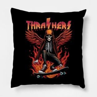 Thrashers Skeleton Skater Pillow