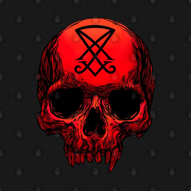 Human skull. Sigil of Lucifer by OccultOmaStore