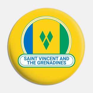 Saint Vincent and the Grenadines Country Badge - Saint Vincent and the Grenadines Flag Pin