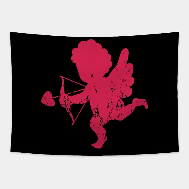 Retro Vintage Grunge Valentine's Day Cupid Tapestry by valentinesday