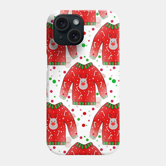 Ugly Christmas Sweater Pattern Phone Case by SartorisArt1