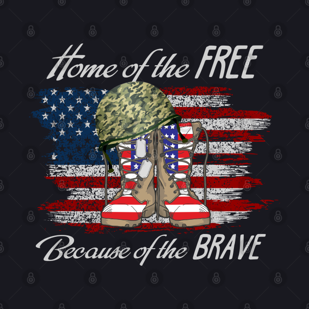 home of the free because of the brave black and white home of the free because of the brave black and white