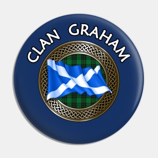 Clan Graham Crest & Tartan Knot Pin