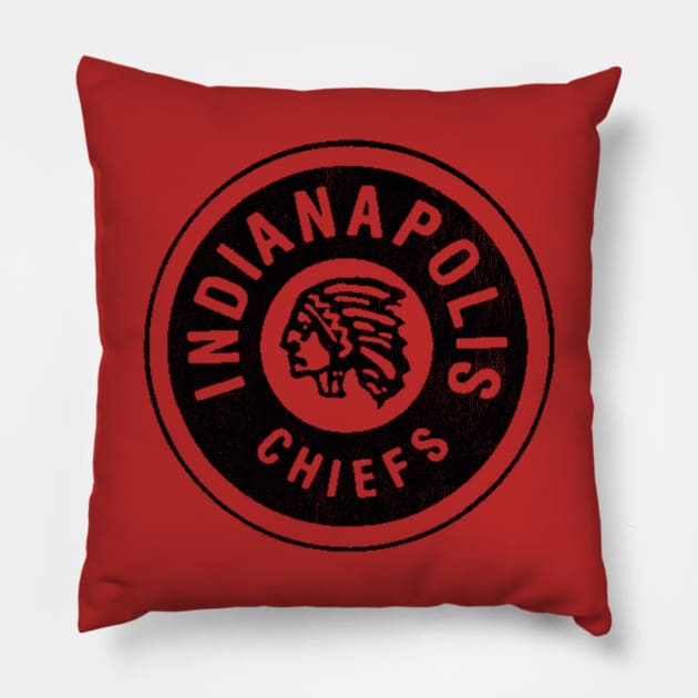 Defunct - Indianapolis Chiefs Hockey 1957 Pillow by LocalZonly