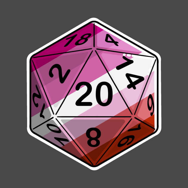 Lesbian Pride d20 by PaintbrushesAndPixels