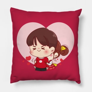 Girl and Boy hugging with love - Cute lovers Pillow