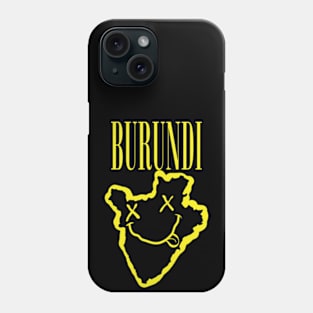 Vibrant Burundi Africa x Eyes Happy Face: Unleash Your 90s Grunge Spirit! Smiling Squiggly Mouth Dazed Smiley Face Phone Case