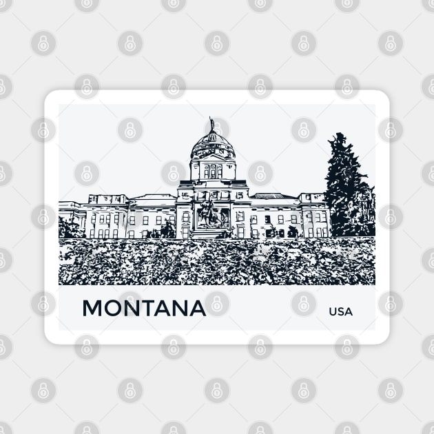 Montana State USA Magnet by Lakeric