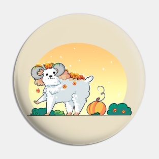 Poodle - Floral Sheep Pin