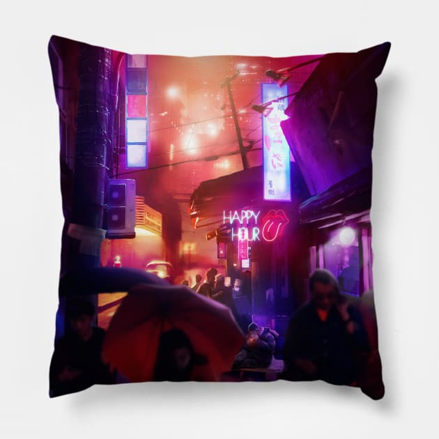 Night City Pillow by viktoria-likhodeeva