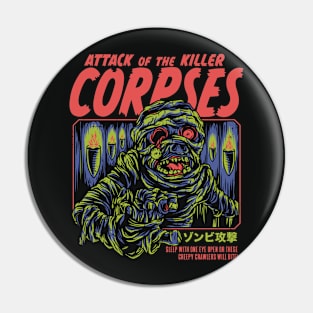 Attack of the Killer Corpses // Creepy Horror Mummy Zombie // Vintage Horror Comic Pin