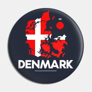 Denmark Unleashed - Red, White, and Bold All Over Pin