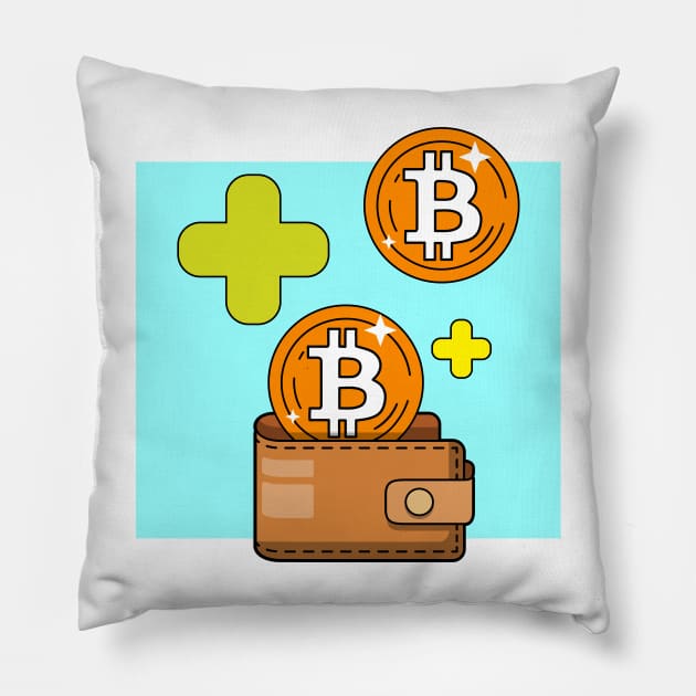 bitcoin investment wallet Pillow by Akman