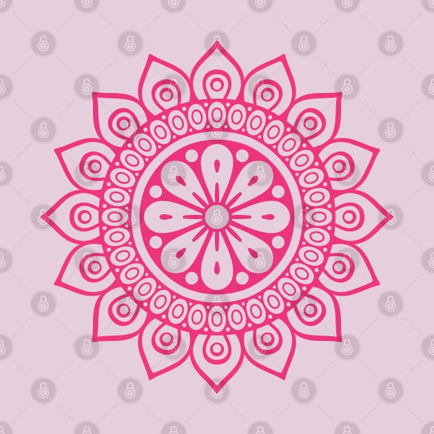 Bright Pink Abstract Geometric Flower by The Friendly Introverts