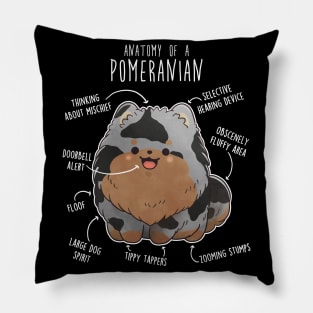 Blue Merle Pomeranian Dog Anatomy Pillow