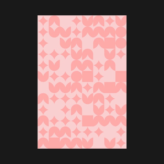 Girly Pinkish Geometric Pattern - Flowers & Stars #13 by Trendy-Now