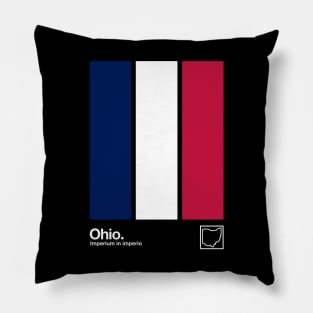 Ohio Flag #2 // Original Minimalist Artwork Poster Design Pillow