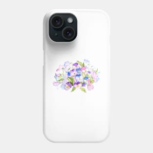 colorful pansies arrangement watercolor Phone Case