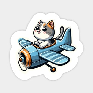 kitty on an airplane Magnet