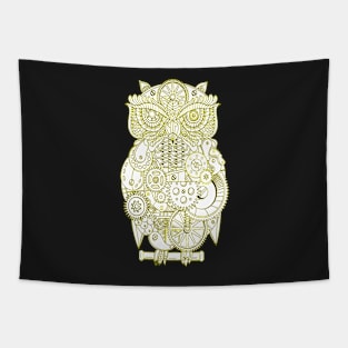 Cool Yellow Steampunk Owl For Owl Lovers Tapestry