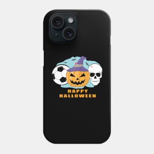 Happy Football / Soccer Halloween - Spooky Skull and Pumpkin Phone Case