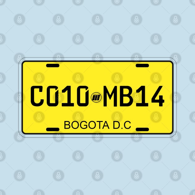 Colombia car license plate by Travellers