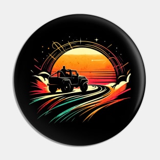 Sand Jeep Road to Freedom Vintage Design Pin