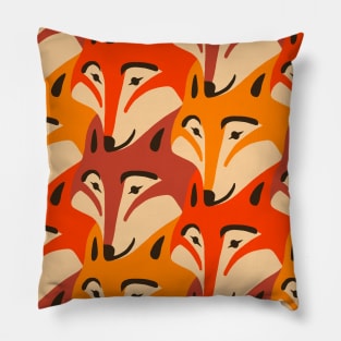 Fox face dogtooth pattern Pillow