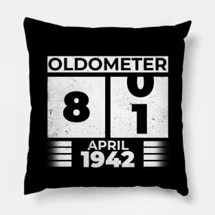 Oldometer 81 Years Old Born In April 1942 Pillow