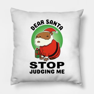 Dear Santa stop judging me Capybara Santa Pillow