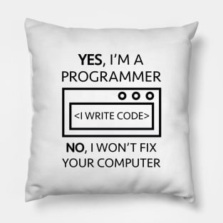 I Write Code Pillow