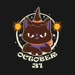 October 31 Funny Cat Halloween T-Shirt