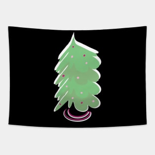 Cute Christmas Tree Green Pink Design Tapestry